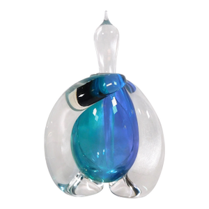 Buzz Blogdett Blue and Teal Art Glass Perfume Bottle