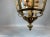 1970s Vintage French Louis XVI Style Bronze Lantern With Elegant Gold Leaf Finish and Floral Engraved Glass For Sale - Image 5 of 11