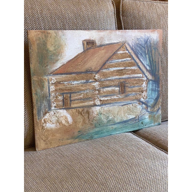 Cabin Circa 1974 Cabin House Portrait Mixed-Media Painting by Outsider Artist Jimmy Lee Sudduth For Sale - Image 3 of 13