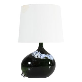 Modern Danish Dark Green Sculptural Table Lamp by Michael Bang for Holmegaard, 1970s For Sale