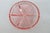 Pink Early 20th CenturyPink Depression Glass Drink Coasters 4pc Set With Raised Wheel Star Design For Sale - Image 8 of 13