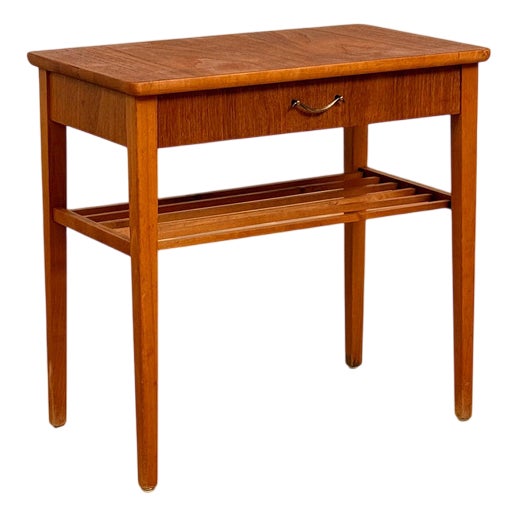 Side Table in Teak & Beech, Sweden, 1950s-1960s For Sale