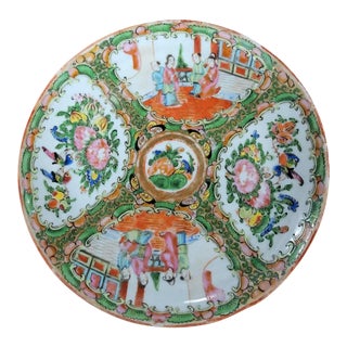 Antique 19th C Chinese Export 8 Inch Rose Medallion Plate For Sale