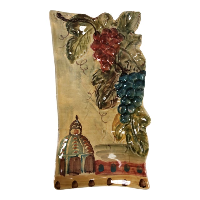 Vintage Italian Hand-Painted Wall Plate For Sale