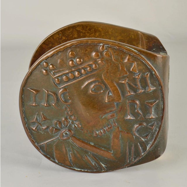 Crowned King Bronze Push Pull Door Handles for Double Doors, 1970s, Set of 2 For Sale - Image 9 of 14