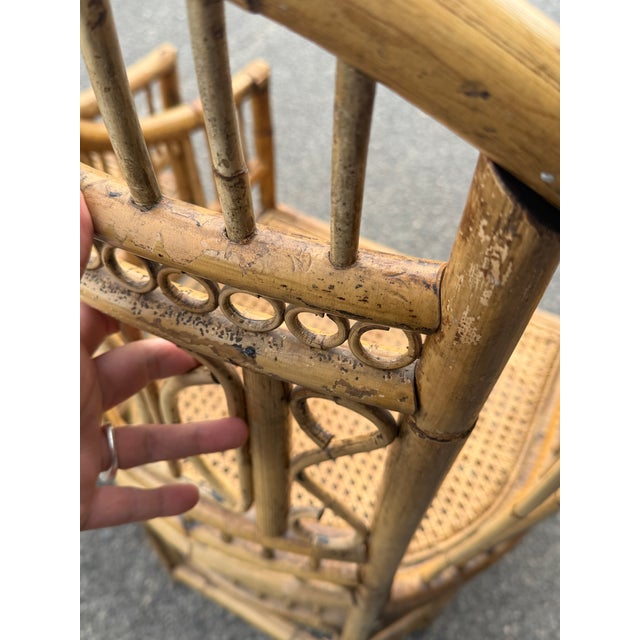 Camel 1970s Pair of Fancy Brighton Pavilion Arm Chairs Bamboo For Sale - Image 8 of 8