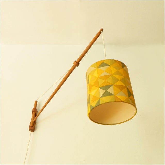 Brown Teak Wall Lamp by A. Bank Jensen & Kejld Iversen for Louis Poulsen, 1950s For Sale - Image 8 of 13