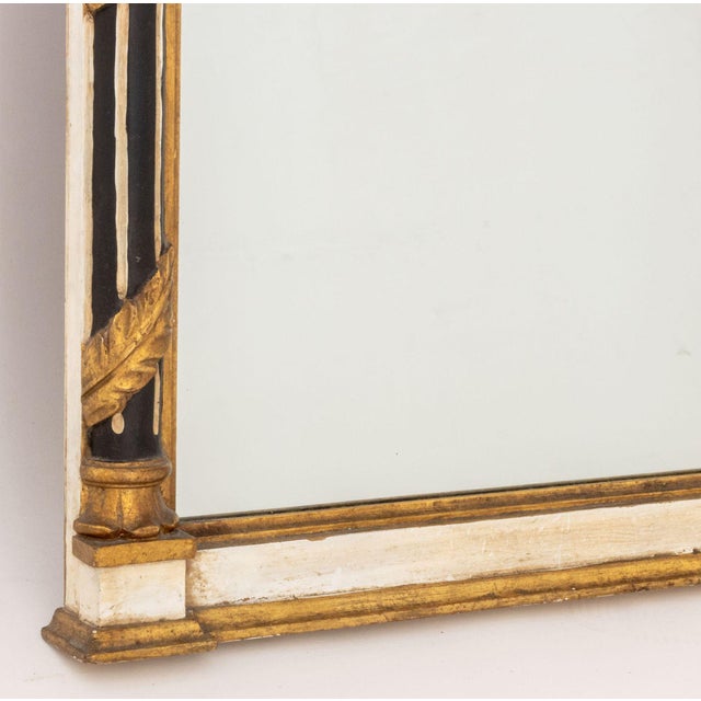 Gold Neoclassical Style Ebonized and Giltwood Mirror For Sale - Image 8 of 9