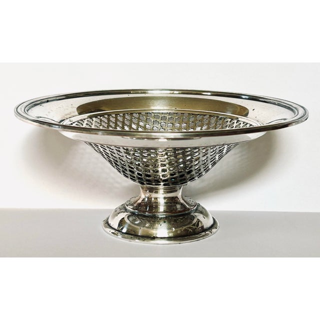 Sheffield Silver Co. Sheffield Silver Plate Pedestal Basket For Sale - Image 4 of 6