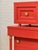 Orange Vintage Mid Century Highboy Robot Dresser in Poppy Red Orange For Sale - Image 8 of 12