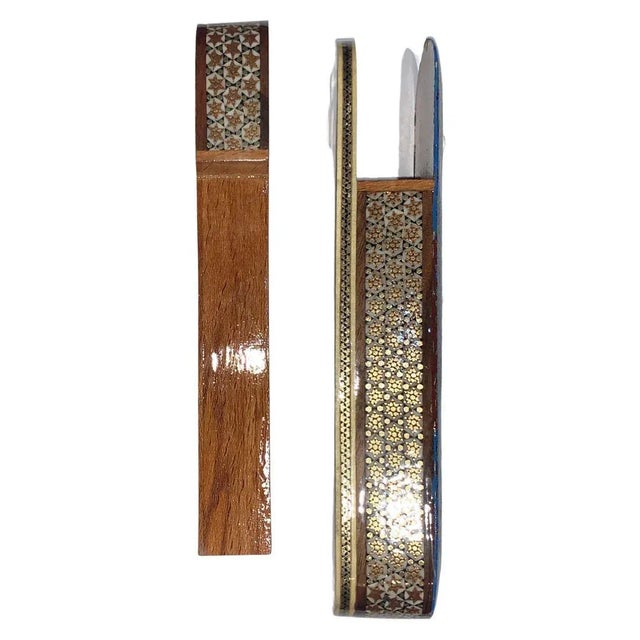 1950s Handmade Persian Pen Case, Persian Khatam Sliding Pen Case For Sale - Image 5 of 8