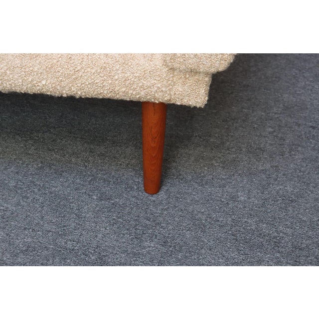 Danish Modern Four Seat Long Sofa in Teak and Two-Tone Bouclé For Sale - Image 15 of 18
