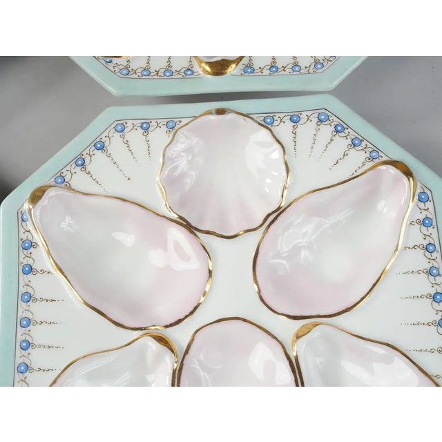 Late 19th Century Set of 9 Fine Hand Painted Porcelain Oyster Plates, Late 19th or Early 20th Century For Sale - Image 5 of 7