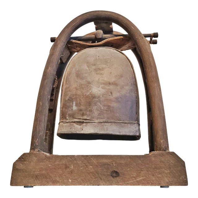 Antique Karen Hill Tribe (Thailand) Elephant Bell and Stand For Sale