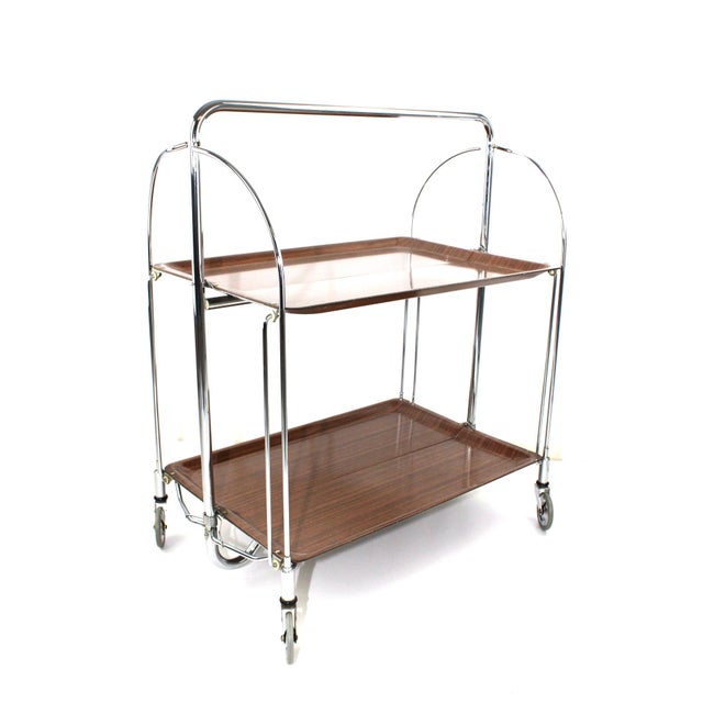 Mid-Century Dinett Foldable Serving Trolley from Bremshey Solingen, 1960s For Sale - Image 10 of 10