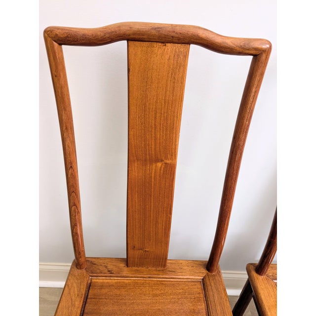 Chinese Ming Style Chair Pair Yolk Back Mid 20th Century For Sale In Raleigh - Image 6 of 13