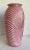 Vintage Postmodern Deco Ribbed Pink Glass Vase For Sale - Image 4 of 10