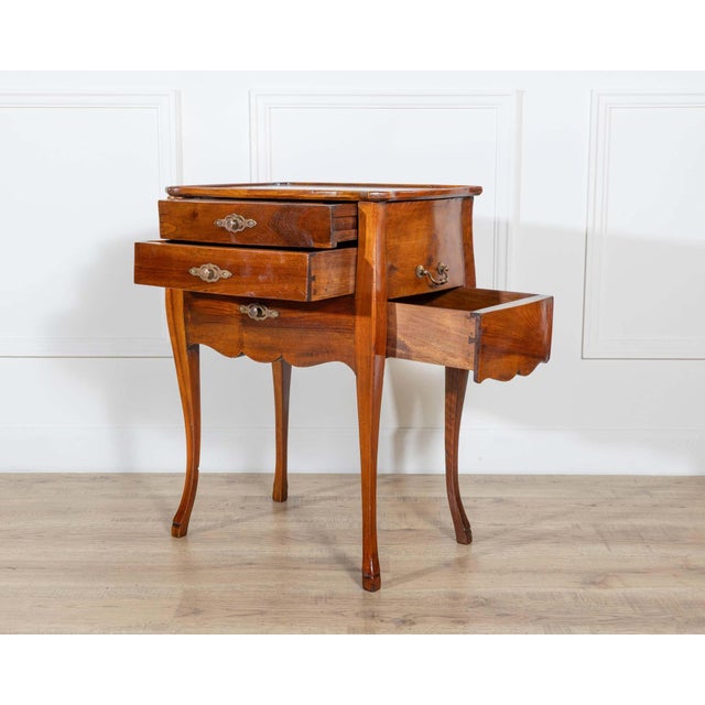Brown Late 19th-Century French Walnut Bedside Cabinet with Hidden Writing Desk For Sale - Image 8 of 11