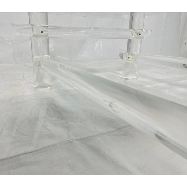 Lucite Rod & Glass Coffee Table Attributed to Les Prismatiques, 1970s For Sale - Image 11 of 18