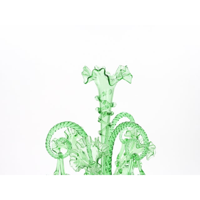 19th Century Victorian Style Italian Glass / Brass Epergne Centerpiece Vase For Sale - Image 4 of 18
