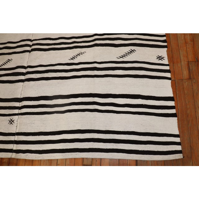 Antique White Mid 20th Century Vintage Turkish White Brown Kilim, 7'5'' X 11'2'' For Sale - Image 8 of 12