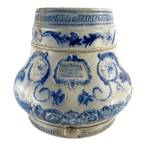 19th Century American German Style Salt Glazed Stoneware Cooler