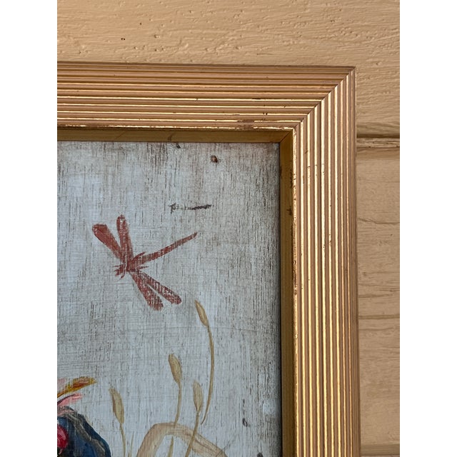 Fine French Chinoiserie Chic Figurative Whimsical Oil on Wood Painting in Gilt Frame For Sale - Image 12 of 18
