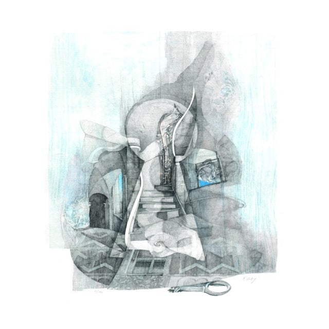 Abstract Vintage Venetian Keyhole Modernist Etching by Katherine Chang Liu For Sale - Image 3 of 8