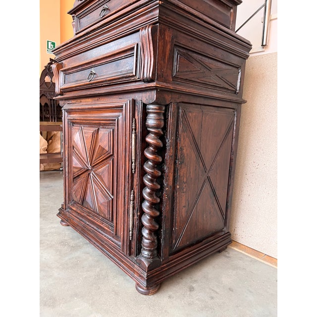 Late 18th Century Antique 18th Century Oak Dutch Baroque Cushion Cabinet For Sale - Image 5 of 13