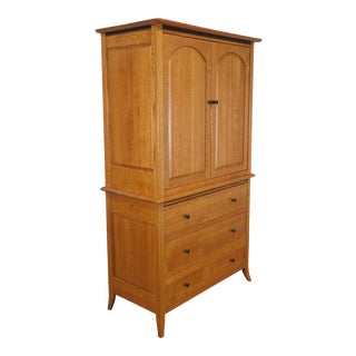 Bunker Hill Collection Amish Oak Handcrafted Armoire For Sale