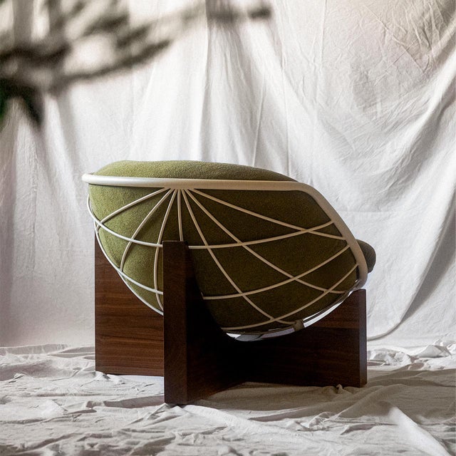 Material: Solid Canaletto Walnut, Iron, and Fabric. Origin: Made in Italy, specifically in Puglia by local artisans....
