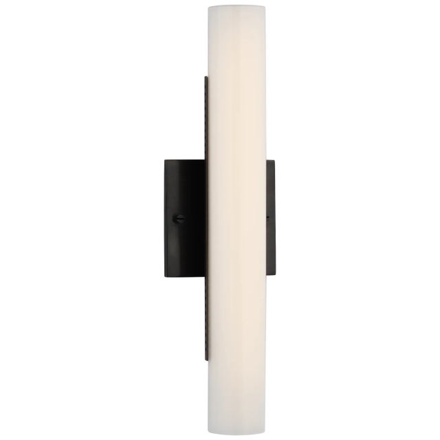 Precision 15" Bath Light in Bronze with White Glass Designer: Kelly Wearstler Height: 15" Extension: 2.75" Backplate:...