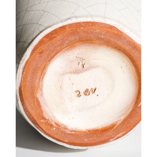 Gray Crackle Glazed Ceramic Vase by Richard Bampi for Richard Bampi Werkstatt, 1940s-1950s For Sale - Image 8 of 9