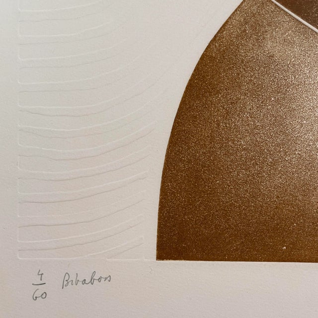 Abstract André Stempfel (French, B. 1930) Modernist “Bibabon” Embossed Screenprint, Signed/Numbered (Ca. 1970) For Sale - Image 3 of 6