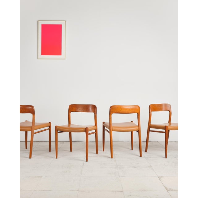 Mid-Century Danish Model 75 Dining Chairs in Teak by Niels Møller for J.L. Møllers, 1950s, Set of 4 For Sale - Image 17 of 17