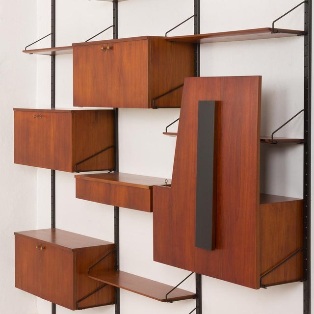 Large Mid-Century Modern Italian Wall Unit with Hidden Desk, 1960s For Sale - Image 10 of 18