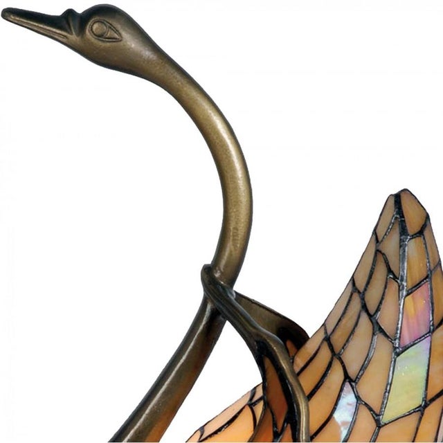 Tiffany Swan Lamp in Metal, in Very Good conditions. Designed 1920 to 1949 European Plug (up to 250V).The wiring of this...