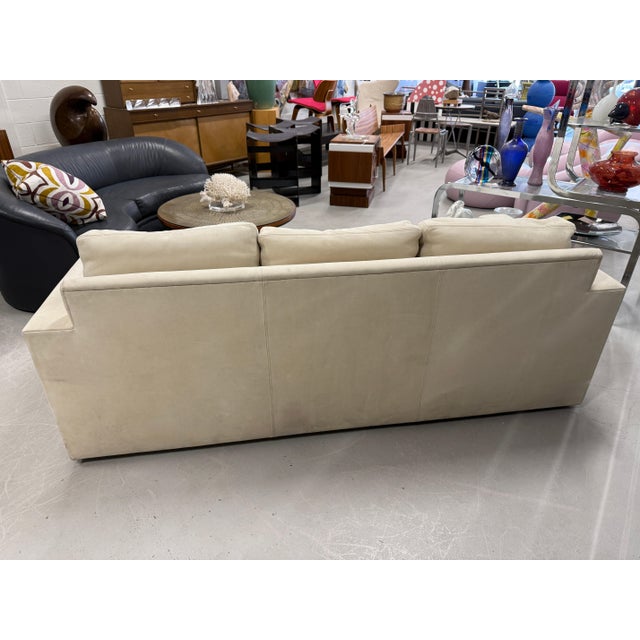 Mid-Century Modern Sally Sirkin Lewis J Robert Scott Sofa in Beautiful Nubuck Leather Suede For Sale - Image 3 of 16