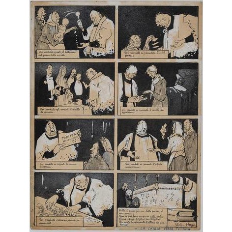 Back Cover is an original China ink and Watercolor artwork realized by Gabriele Galantara in 1913. In good conditions,...