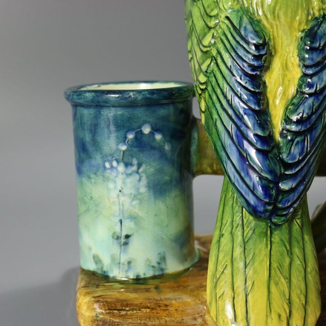 Rare Delphin Massier Parrots Figural Vase For Sale - Image 12 of 18