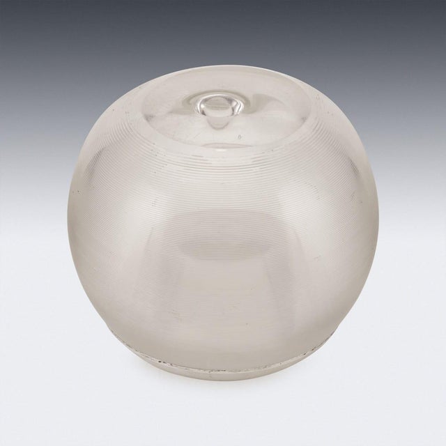 20th Century English Monumental Silver-Mounted Glass Match Striker, 1938 For Sale - Image 6 of 10