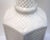 White Vintage White Hexagonal Ceramic Geometric Raised Relief Table Lamp For Sale - Image 8 of 11