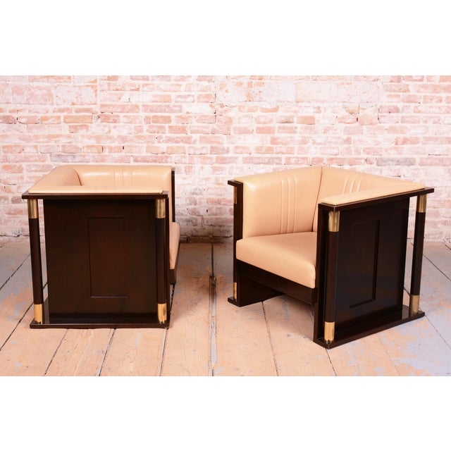 This exclusive pair of armchairs is a masterpiece of world design from the early 20th century, crafted in Vienna. The...