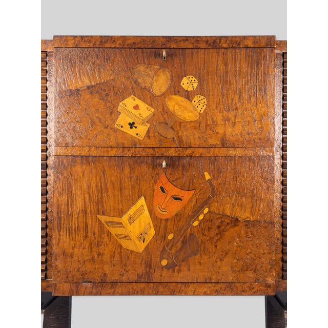 Italian Art Deco Bar Cabinet with Inlaid Doors by Colli, 1940s For Sale - Image 10 of 18