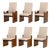 Lane "Pueblo" Grey Boucle Upholstered Walnut Dining Chairs, 6 For Sale