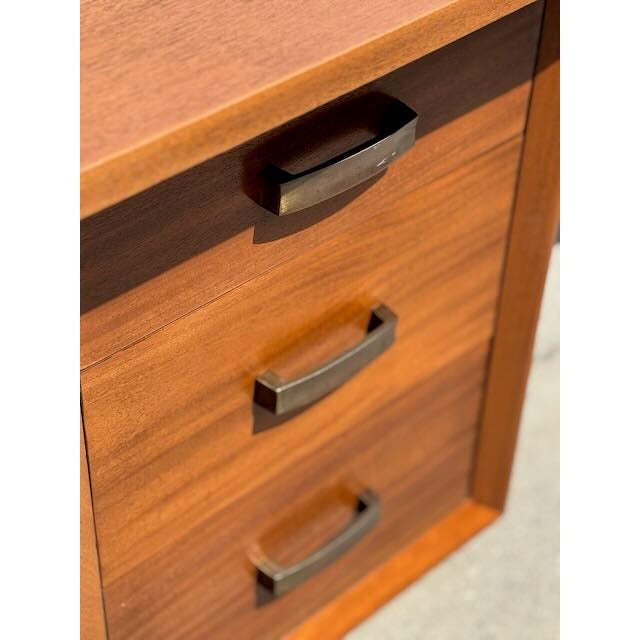 Mid-Century Modern 1950's Solid Mahogany Writing Desk For Sale - Image 3 of 11