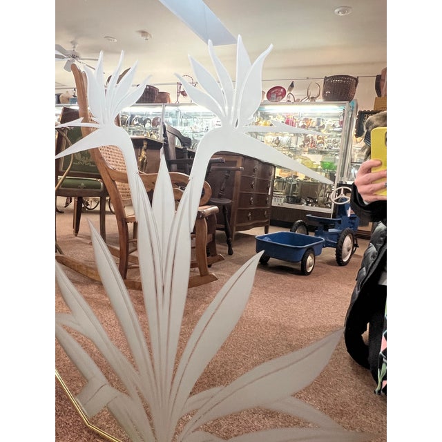 Mid-Century Modern Etched Glass Mirrors Robert Slimbach Palm Beach Regency For Sale - Image 3 of 12