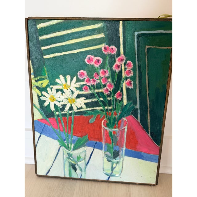 1980 Robert Wood Floral Still Life Painting For Sale In Atlanta - Image 6 of 7