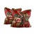 Designer Ronald Redding York Textiles Brown Green Red Botanical Floral Jungle Hibiscus Monkey Palm Frond Tropical Pillow Covers- 20" Pair For Sale In Jacksonville, FL - Image 6 of 6
