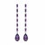 Amethyst and Colorless Topaz Long Drop Earrings studs. Art Deco Inspired Amethyst and Colorless Topaz Long Earrings....